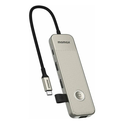 Хаб Momax One-Link USB-C Hub 9в1 Type-C+HDMI+RJ-45 Ethernet+SD/TF+USB-A Титан