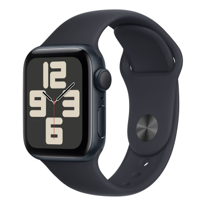 Apple Watch SE (2023), 40 мм корпус из алюминия цвета «Midnight», ремешок Sport Band размера M/L цвета «Midnight»