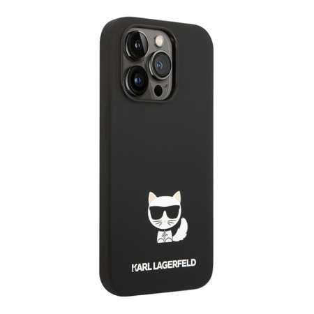 Чехол Karl Lagerfeld для iPhone 14 Pro Liquid silicone Choupette body Hard (KLHCP14LSLCTBK) Черный