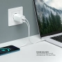 Зарядное устройство Deppa Wall Charger GaN USB A + USB Type-C, PD 3.0, QC 3.0, 65Вт, GaN (11434) Белый