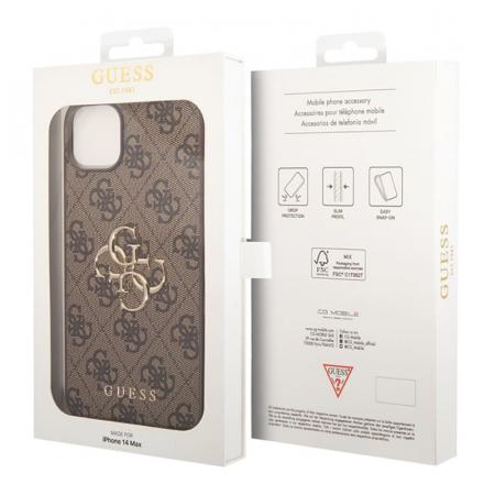 Чехол Guess для iPhone 14 Plus PU 4G Big metal logo Hard (GUHCP14M4GMGBR) Коричневый
