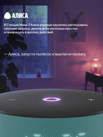 Умная колонка Яндекс.Станция Мини 3 (Алиса) Мятный