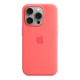 Чехол Silicone Case для Apple iPhone 15 Pro с MagSafe Guava, розовый