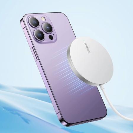 Беспроводное зарядное устройство Baseus Simple Mini3 Magnetic Wireless Charger 15W CCJJ040012 (BS-W529) White, белый