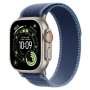Apple Watch Ultra 3 (2025), 49 мм корпус из титана цвета «Natural», ремешок Trail Loop размера S/M цвета «Blue/Bright Blue»