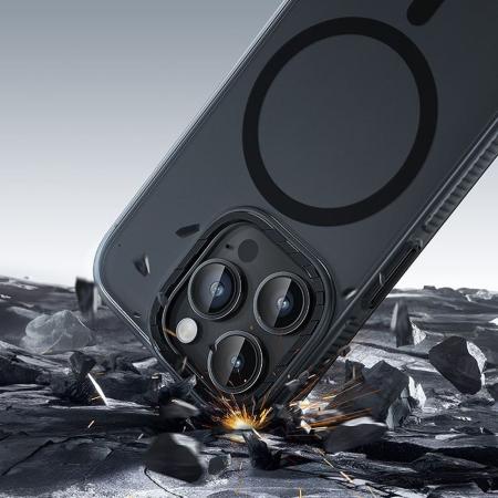 Чехол hoco. DROP PROOF Magnetic Smartphone Case для Apple iPhone 15 Pro Прозрачный черный
