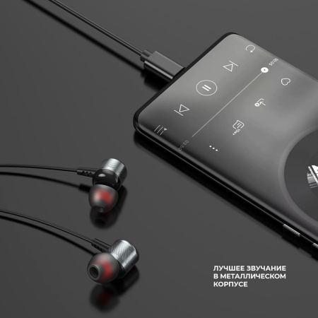 Стереогарнитура Deppa Stereo Alum Type-C (44211) Графит