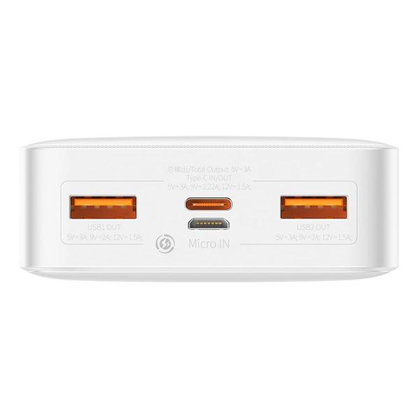 Внешний аккумулятор Baseus 20000mAh Bipow Digital Display Fast Charge Power Bank 20Вт Overseas Edition PPBD20K (PPBD050302) челый