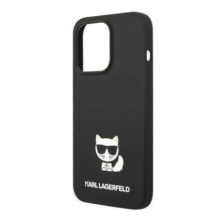 Чехол Karl Lagerfeld для iPhone 14 Pro Liquid silicone Choupette body Hard (KLHCP14LSLCTBK) Черный