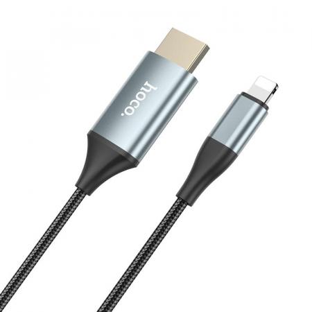 Кабель hoco. Lightning на HDMI, 2 м (UA15) Черный